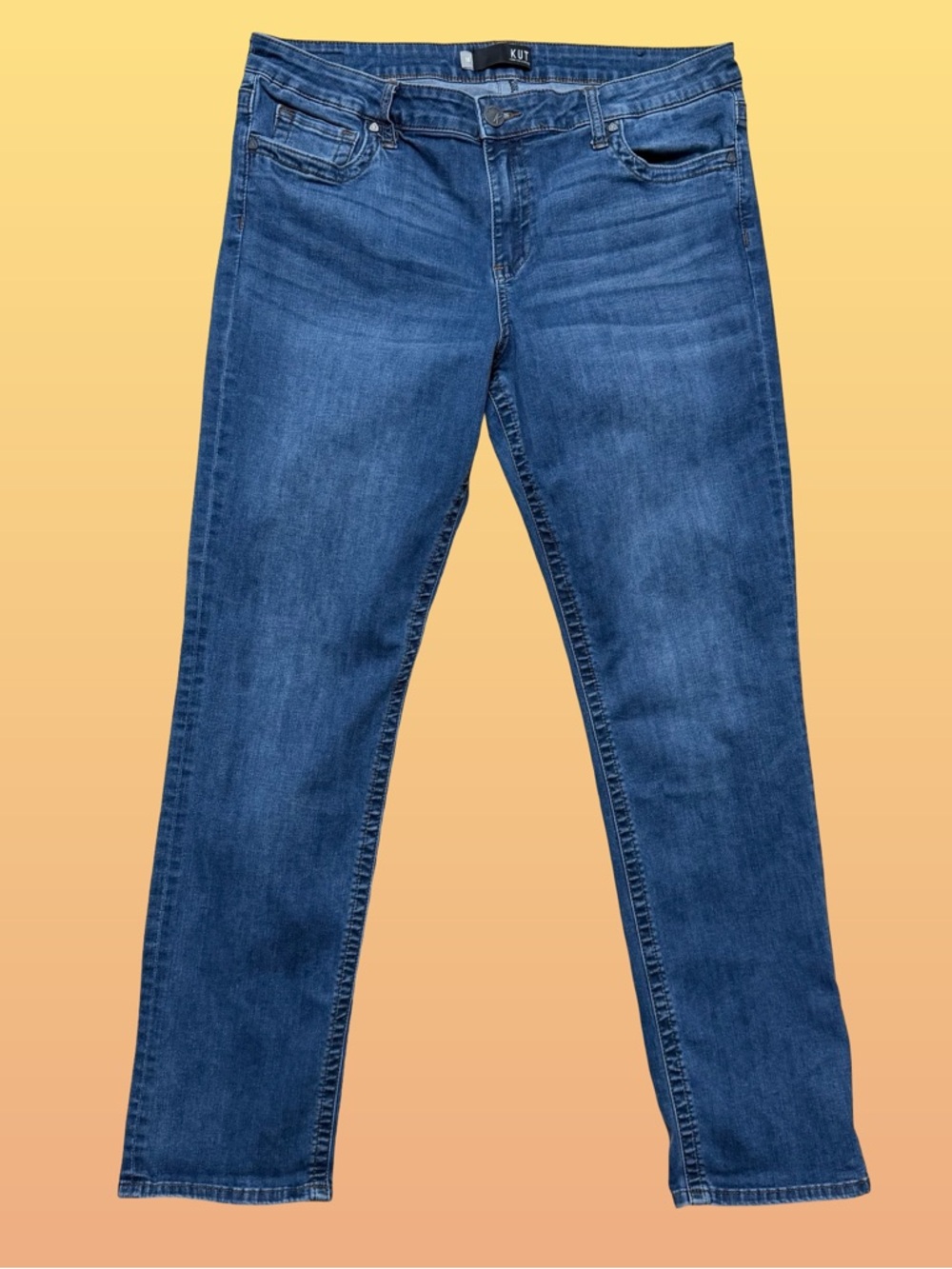 Kut from the Kloth Straight Leg Jeans Medium Wash Size 16